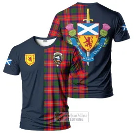 Belshes Tartan T-Shirt Alba with Scottish Lion Royal Arm Half Style