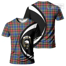 Bethune Tartan T-Shirt with Family Crest Circle Style