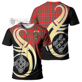 Binning Tartan T-Shirt with Family Crest and Celtic Symbol Style