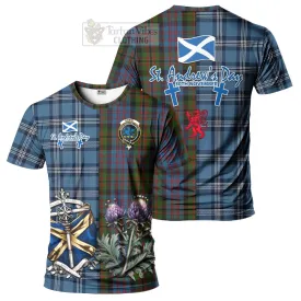 Bowie Tartan T-Shirt Happy St. Andrew's Day Half Tartan Style