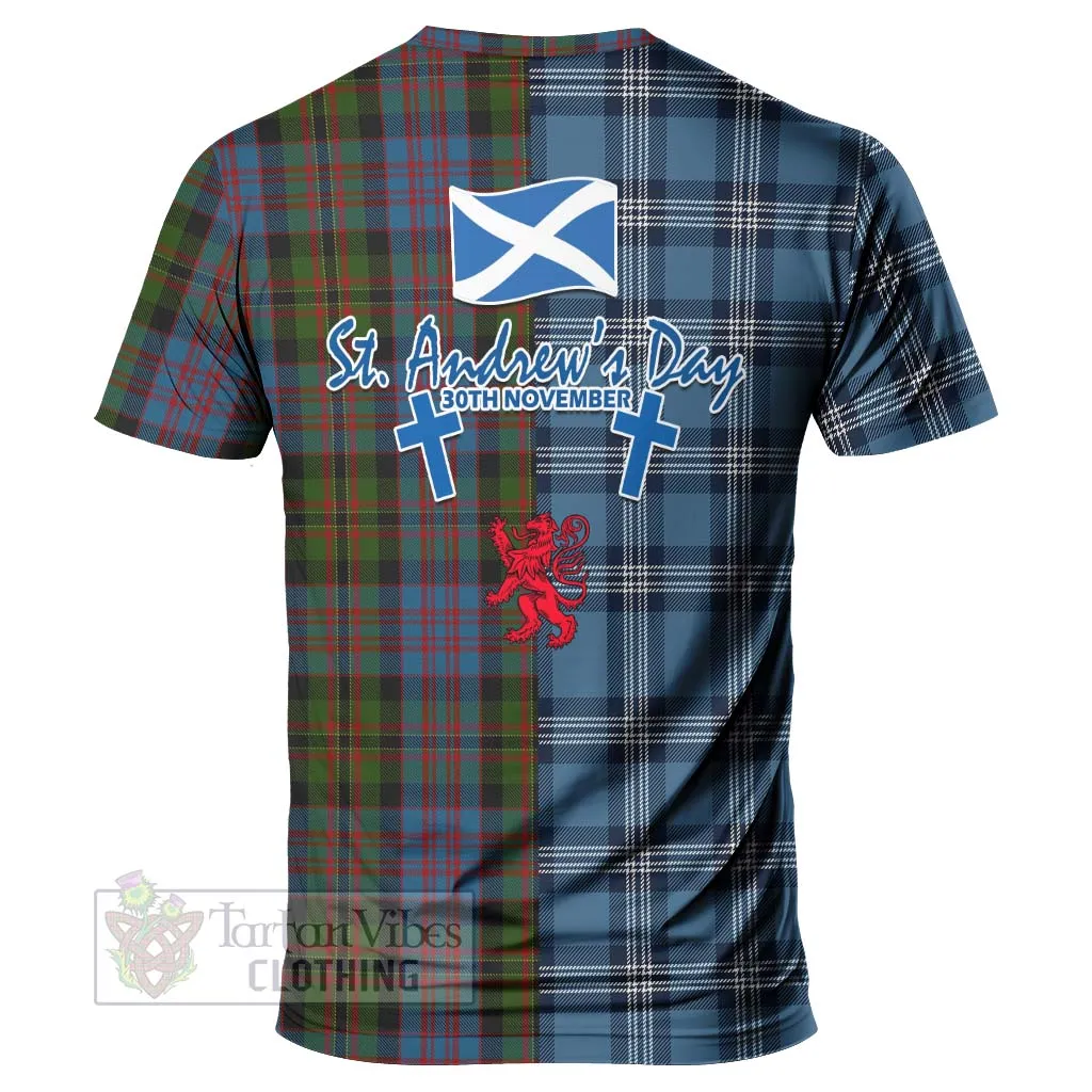 Bowie Tartan T-Shirt Happy St. Andrew's Day Half Tartan Style