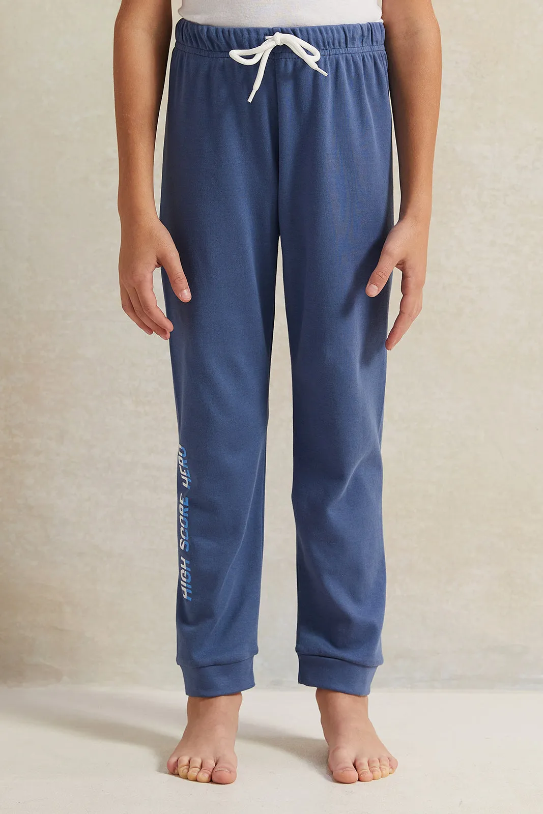 Boys Blue Printed Pyjama Set (2 Piece)