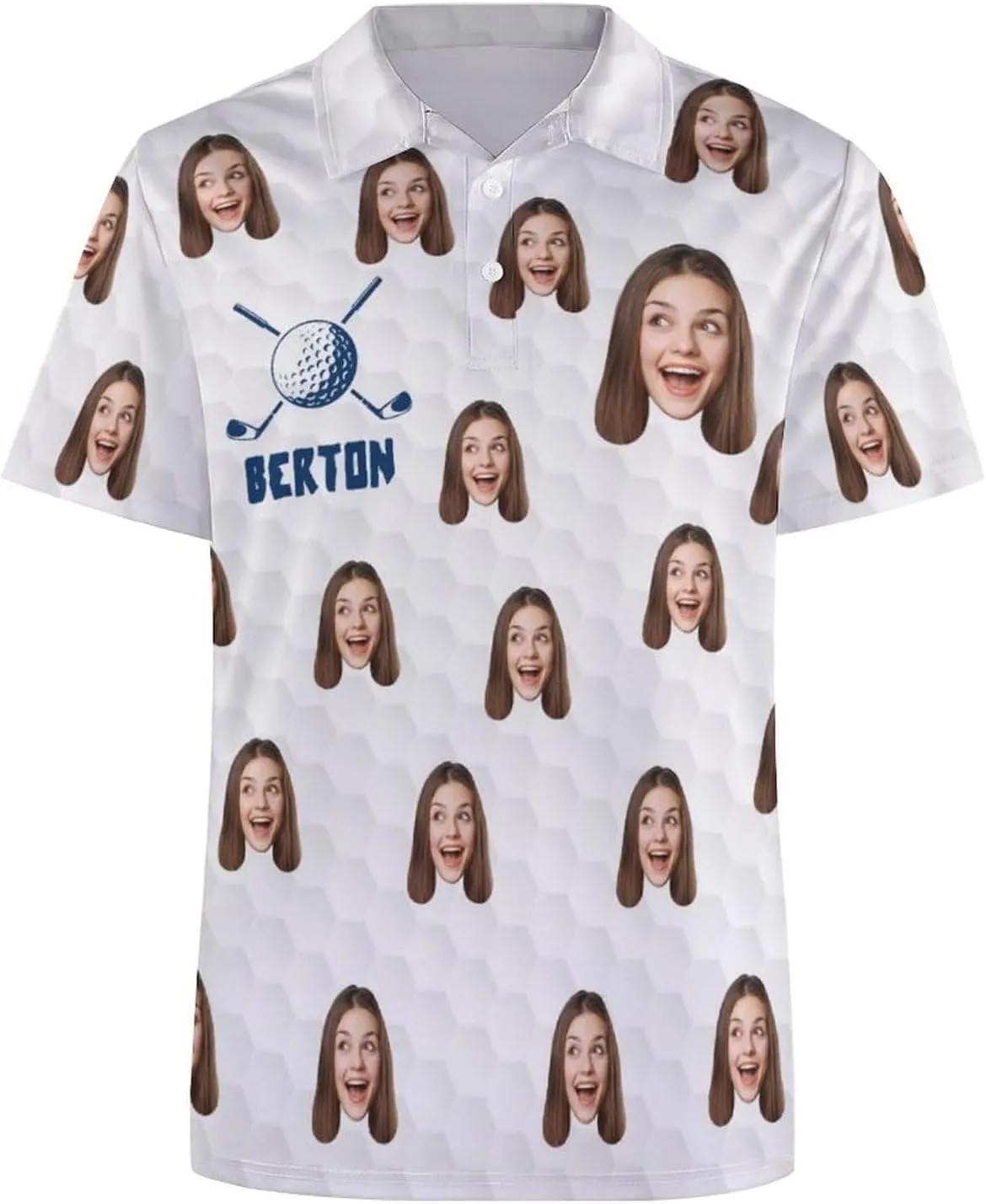 Custom Polo Shirts for Men with Face Design Your Own Customized Golf Shirts Personalized Tee with Text Photo Logo