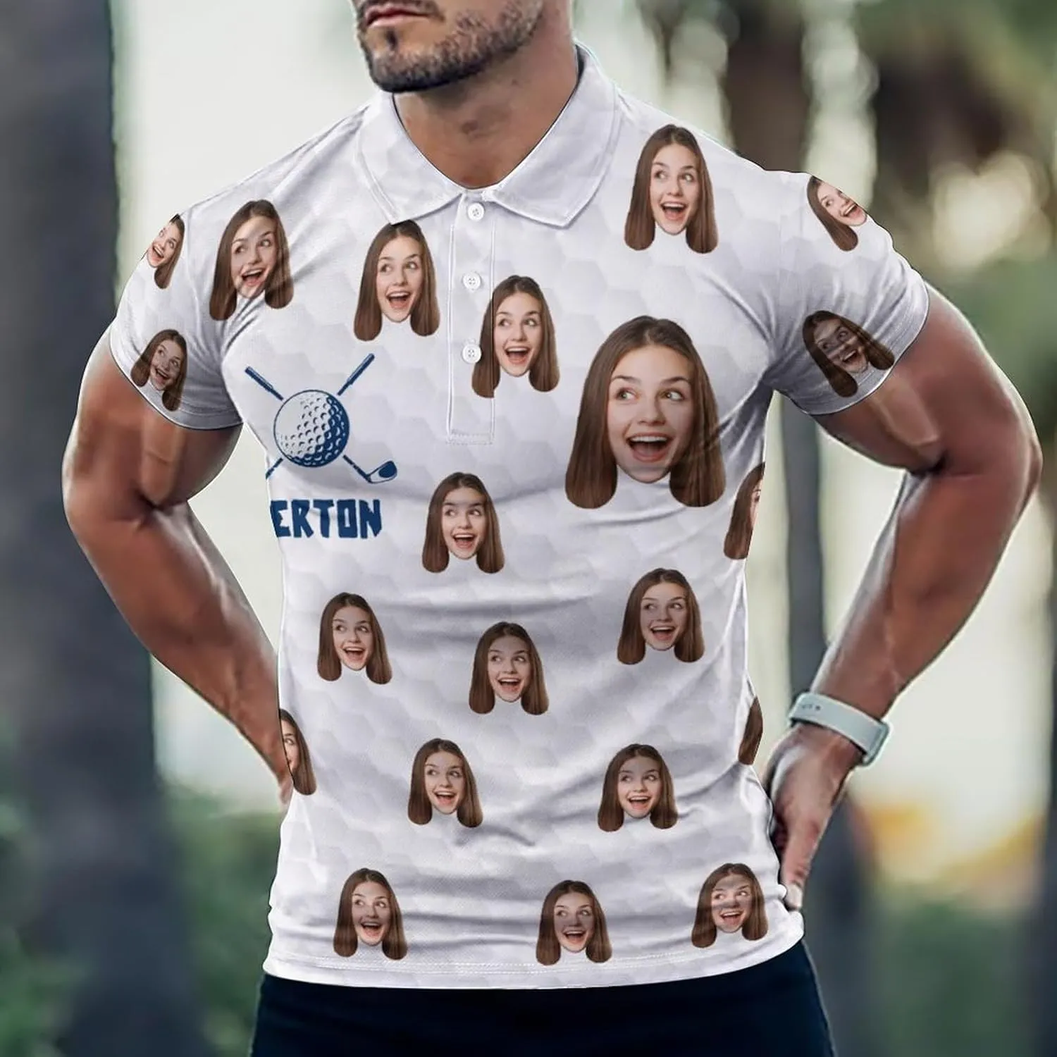 Custom Polo Shirts for Men with Face Design Your Own Customized Golf Shirts Personalized Tee with Text Photo Logo