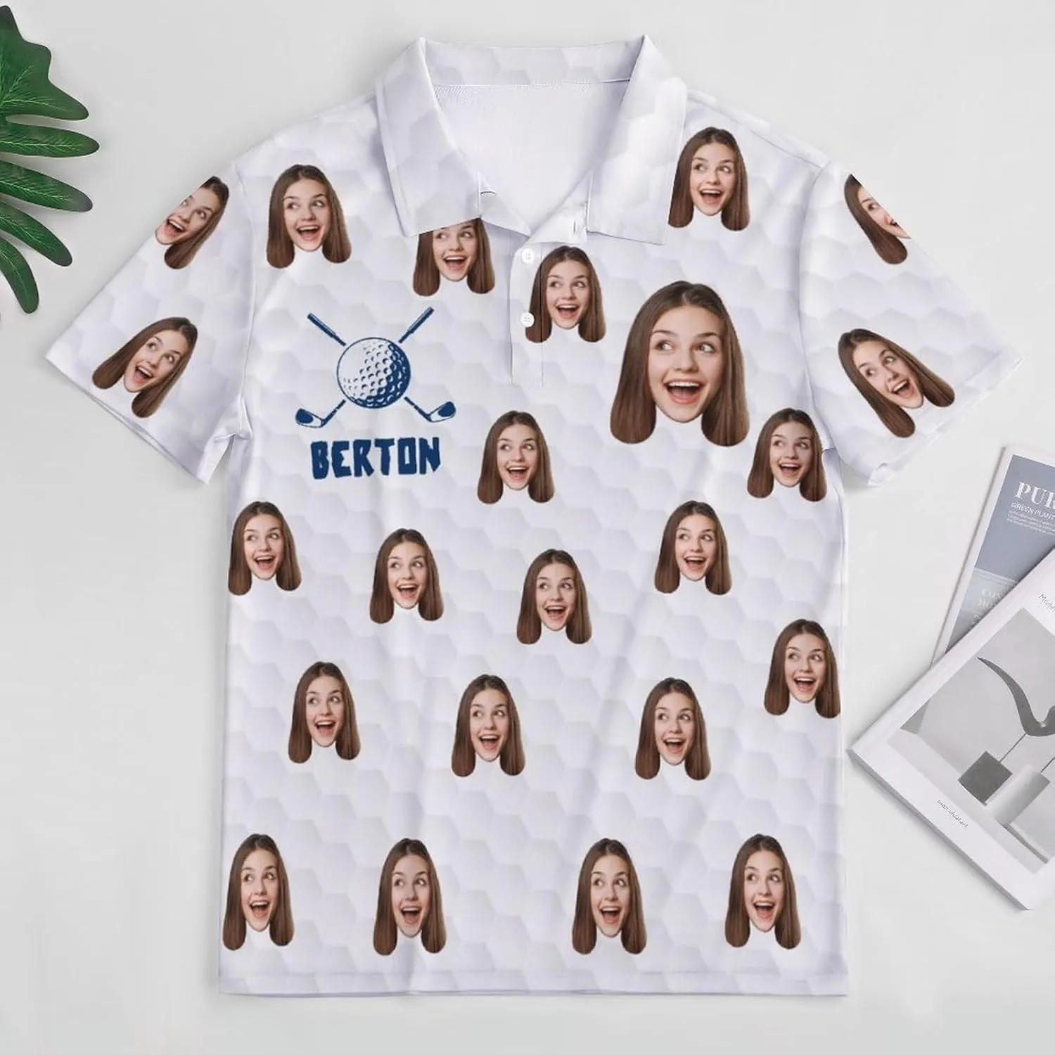 Custom Polo Shirts for Men with Face Design Your Own Customized Golf Shirts Personalized Tee with Text Photo Logo