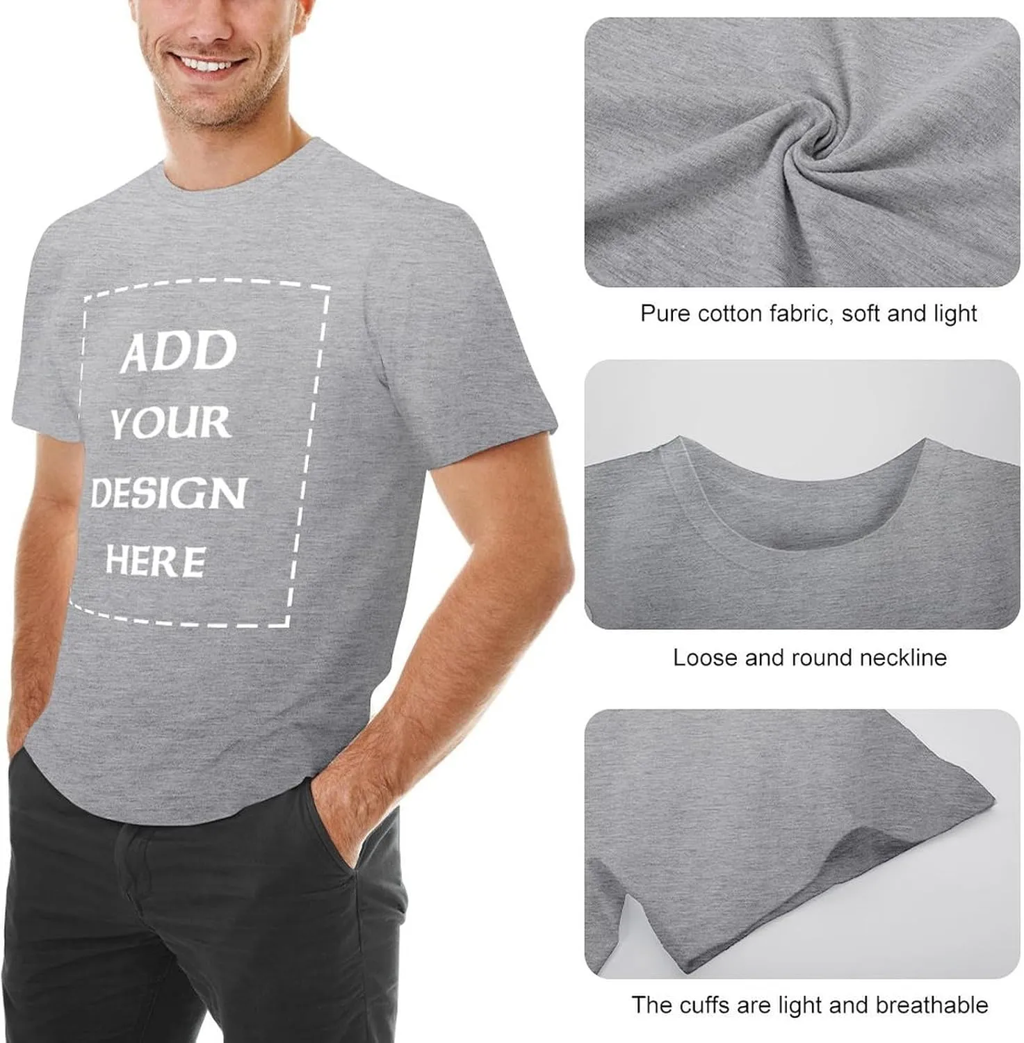 Custom t Shirt Design Your Own Image Text Personalized Adult Printing Shirts