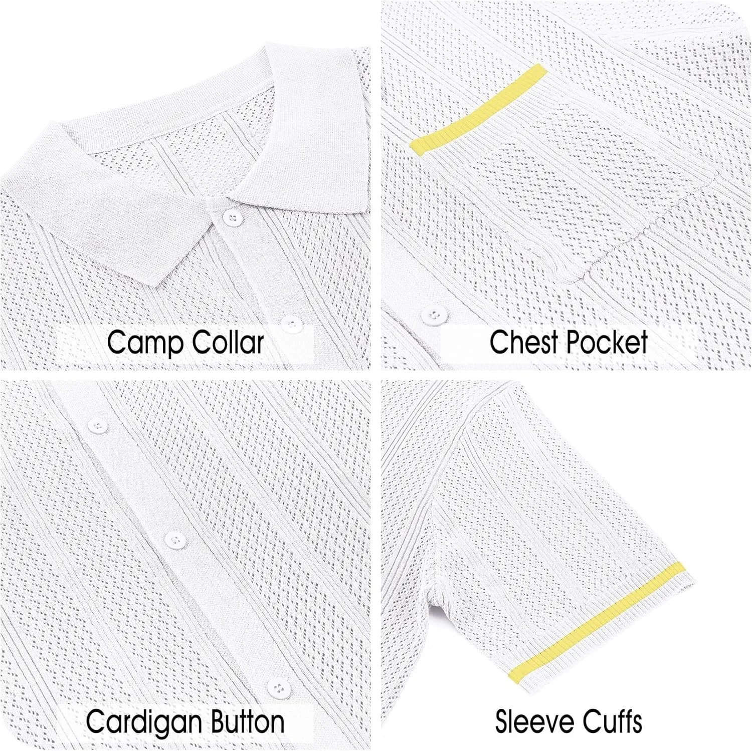 Durio Mens Shirts Short Sleeve Knit Polo Shirt Breathable Button Down Beach Shirts for Men Casual Shirt Summer Vacation