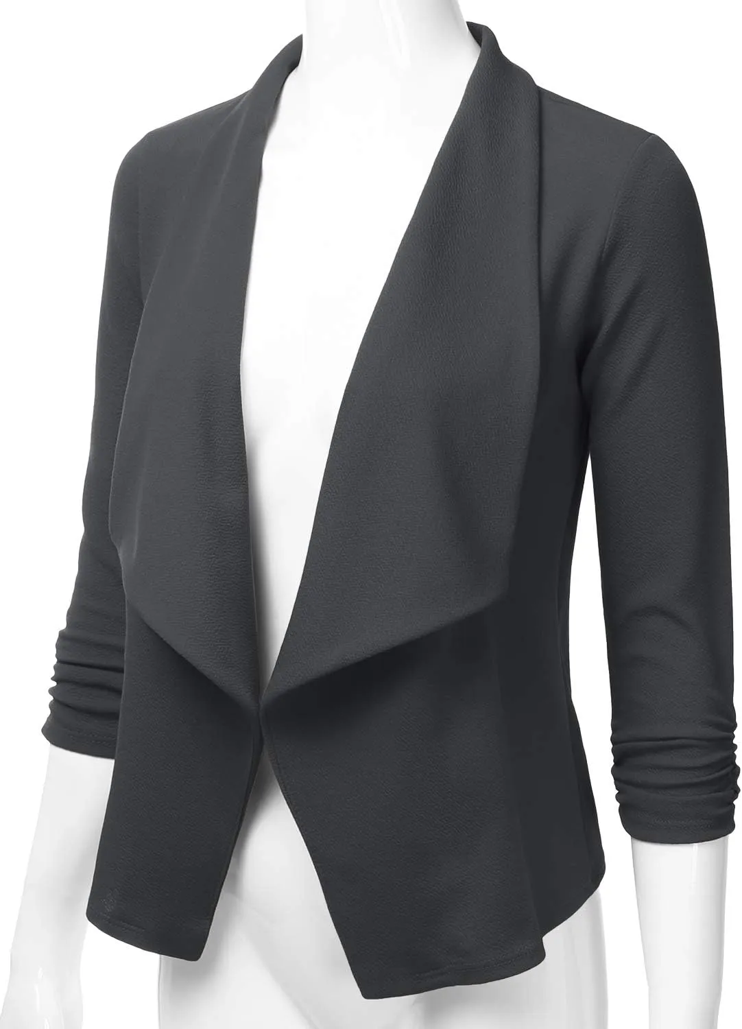 EIMIN Women's 3/4 Sleeve Blazer Open Front Office Work Cardigan Jacket (S-3XL)