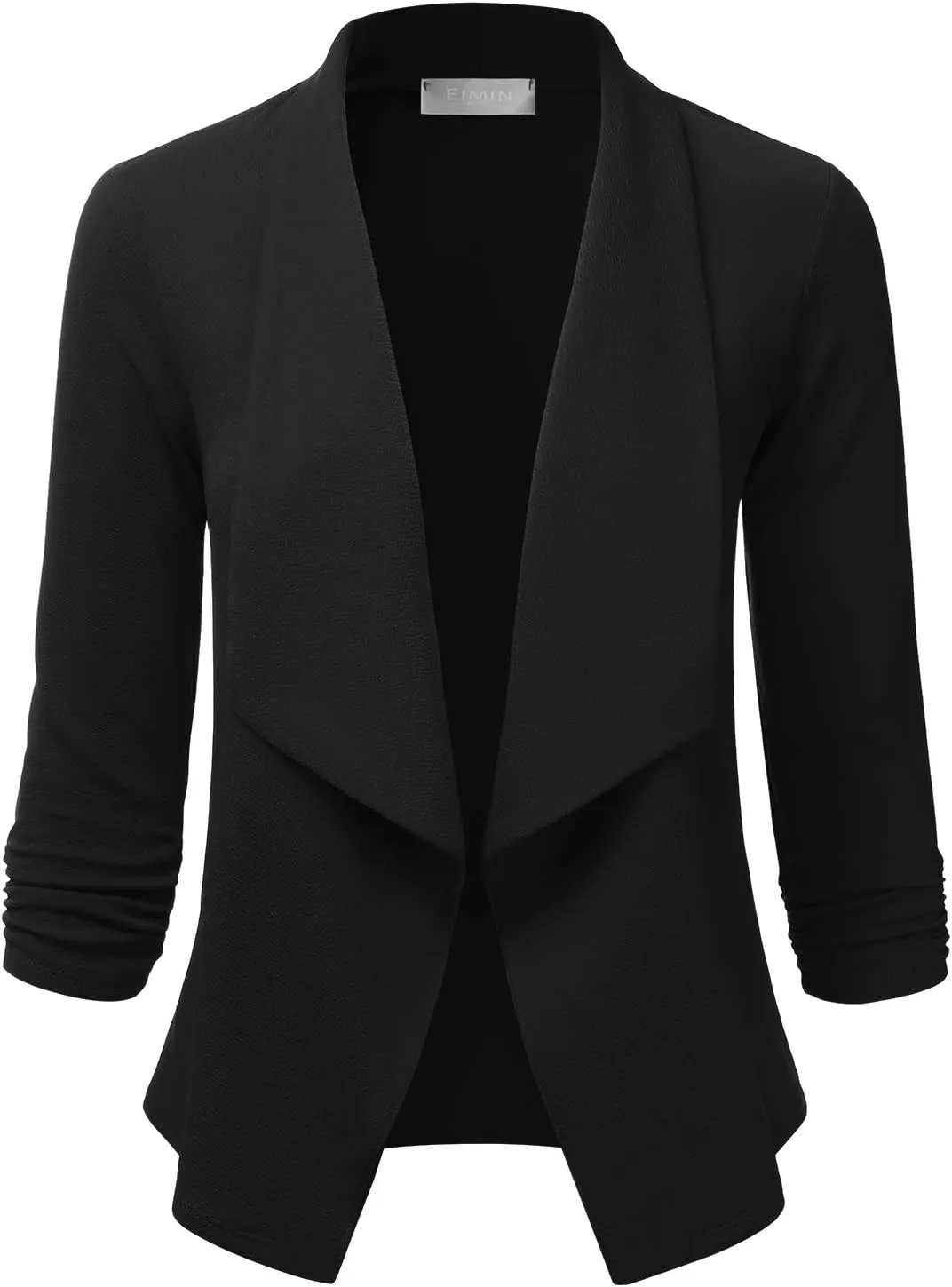 EIMIN Women's 3/4 Sleeve Blazer Open Front Office Work Cardigan Jacket (S-3XL)