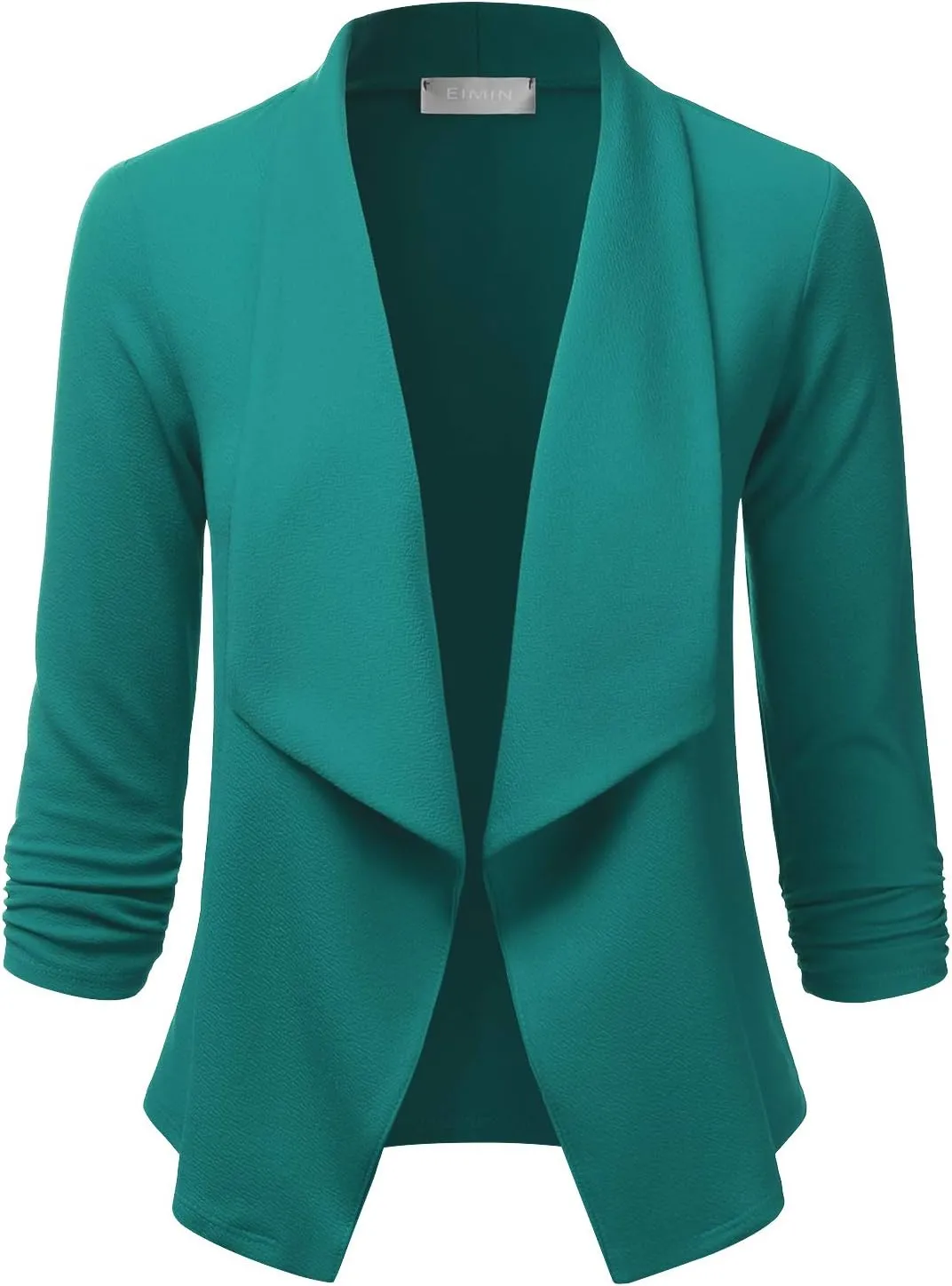 EIMIN Women's 3/4 Sleeve Blazer Open Front Office Work Cardigan Jacket (S-3XL)
