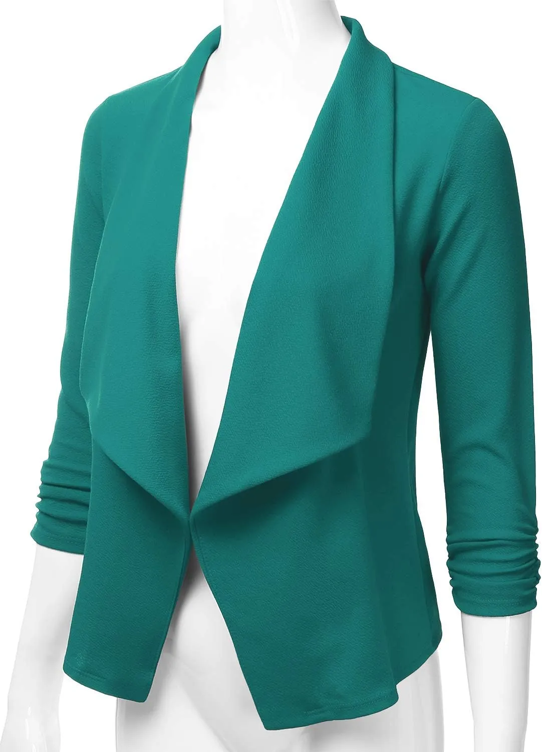 EIMIN Women's 3/4 Sleeve Blazer Open Front Office Work Cardigan Jacket (S-3XL)