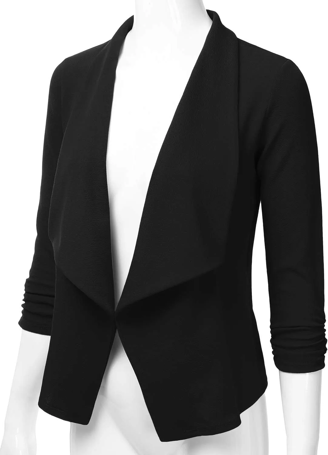 EIMIN Women's 3/4 Sleeve Blazer Open Front Office Work Cardigan Jacket (S-3XL)