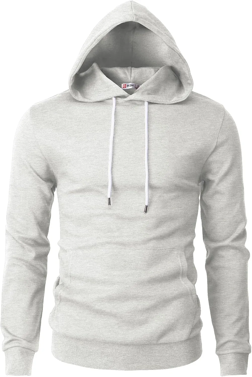 H2H Men's Pullover Hoodie Lightweight Long Sleeve with Kangaroo Pocket Slim Fit Basic Casual Sweatshirt