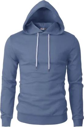 H2H Men's Pullover Hoodie Lightweight Long Sleeve with Kangaroo Pocket Slim Fit Basic Casual Sweatshirt