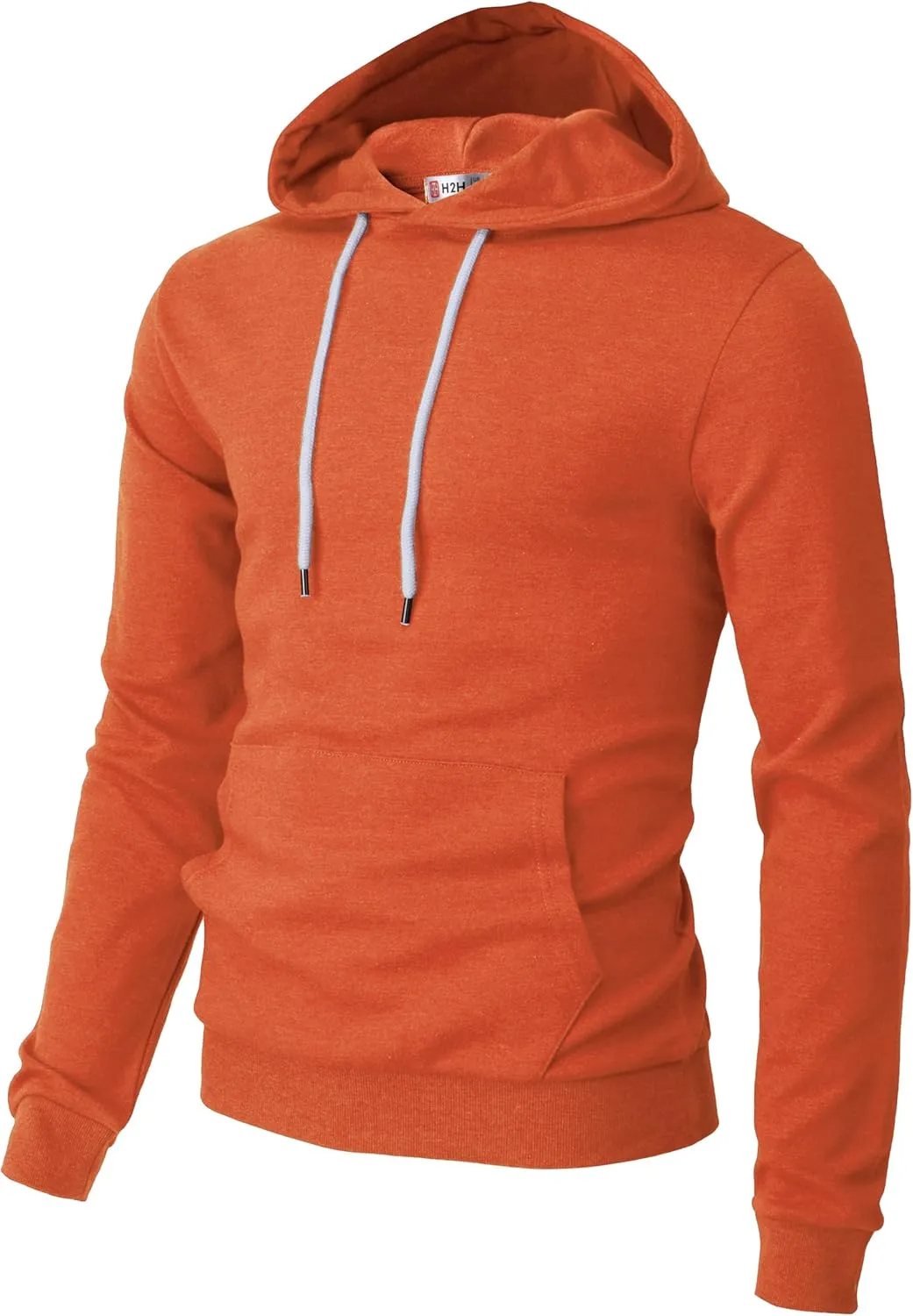 H2H Men's Pullover Hoodie Lightweight Long Sleeve with Kangaroo Pocket Slim Fit Basic Casual Sweatshirt