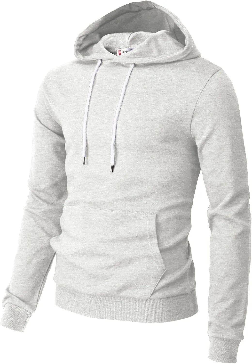 H2H Men's Pullover Hoodie Lightweight Long Sleeve with Kangaroo Pocket Slim Fit Basic Casual Sweatshirt