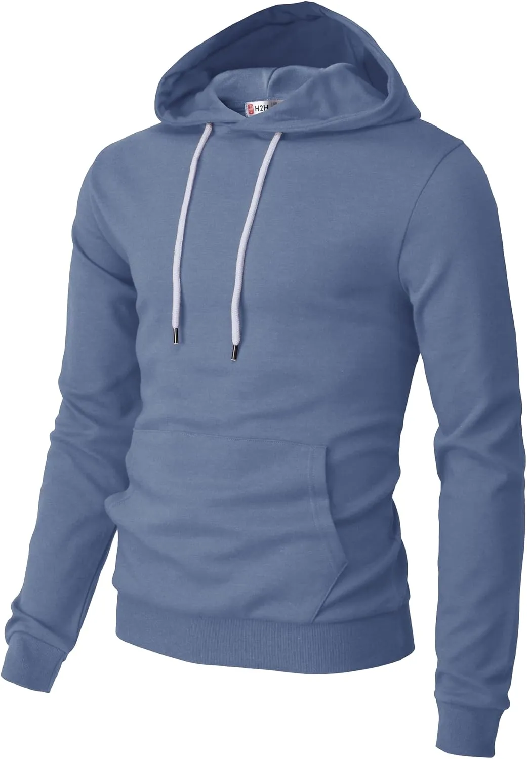 H2H Men's Pullover Hoodie Lightweight Long Sleeve with Kangaroo Pocket Slim Fit Basic Casual Sweatshirt