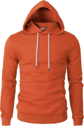 H2H Men's Pullover Hoodie Lightweight Long Sleeve with Kangaroo Pocket Slim Fit Basic Casual Sweatshirt