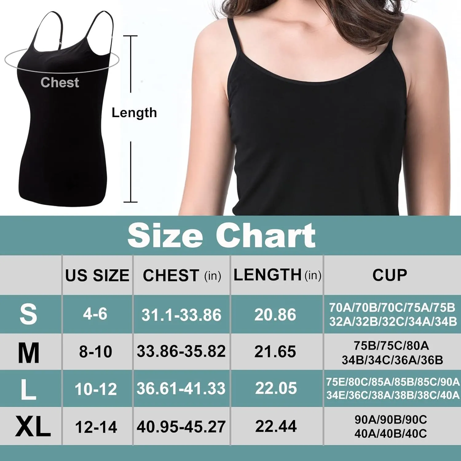 Ibeauti Womens Camisoles Tops with Built in Padded Bra Basic Breathable Tank Top