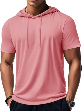 MAGCOMSEN Men's Short Sleeve Hoodie Cotton Hooded T Shirts Lightweight Sweatshirt Hoodies Pullover