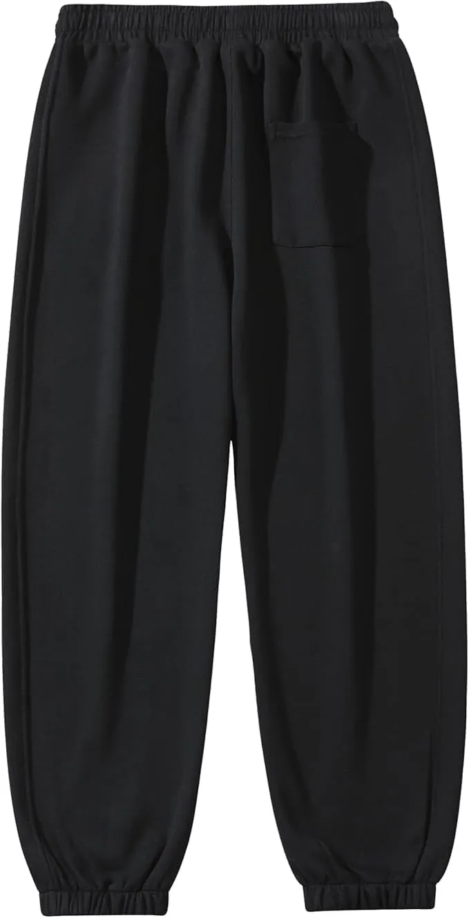 Men's Lightweight Cotton Sweatpants with Pockets Drawstring Joggers Workout Pants for Lounge,Gym,Running