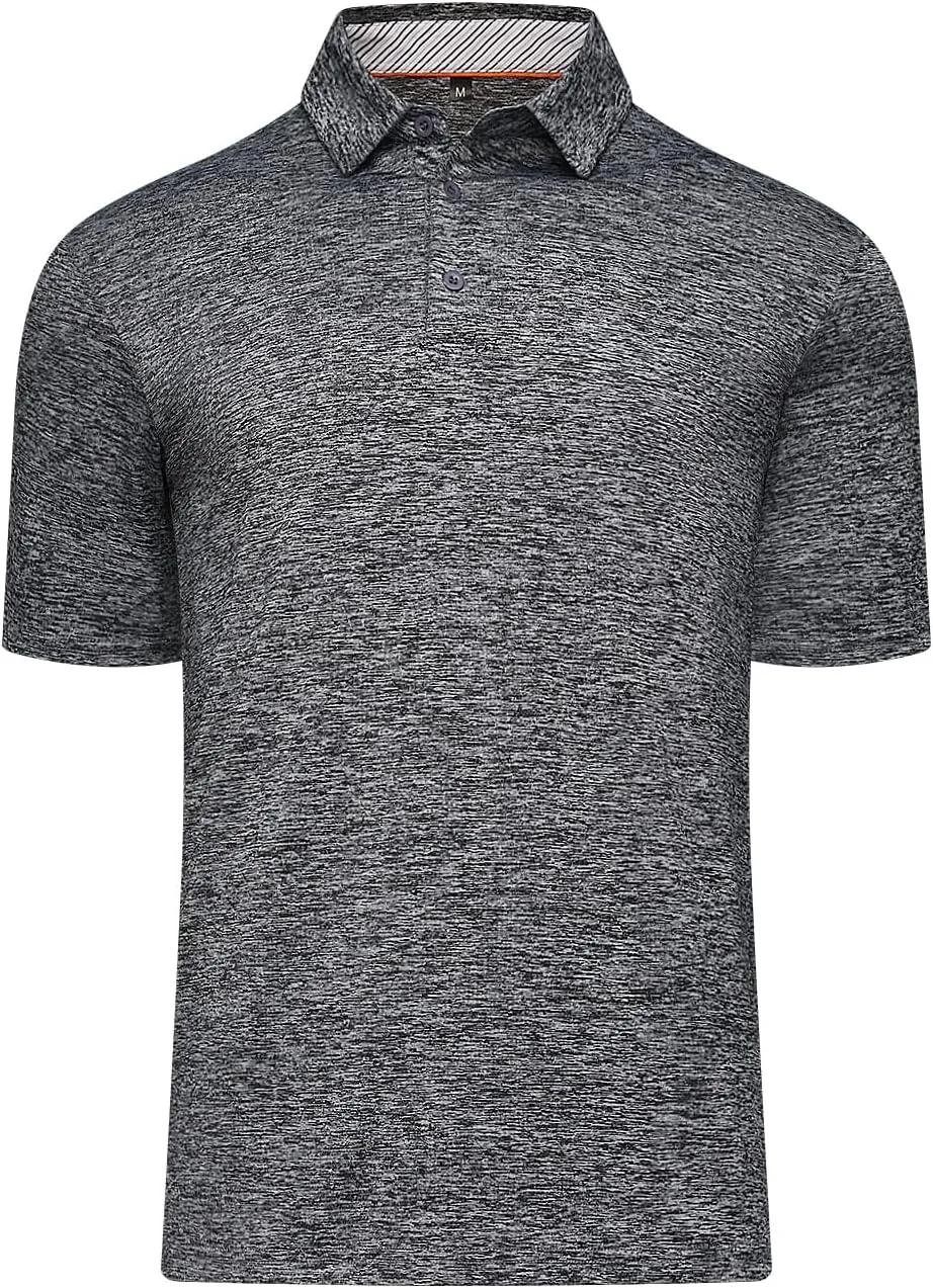 Men's Polo Shirt Performance UPF 50  Sun Protection Quick Dry Lightweight Breathable Golf Short Sleeve