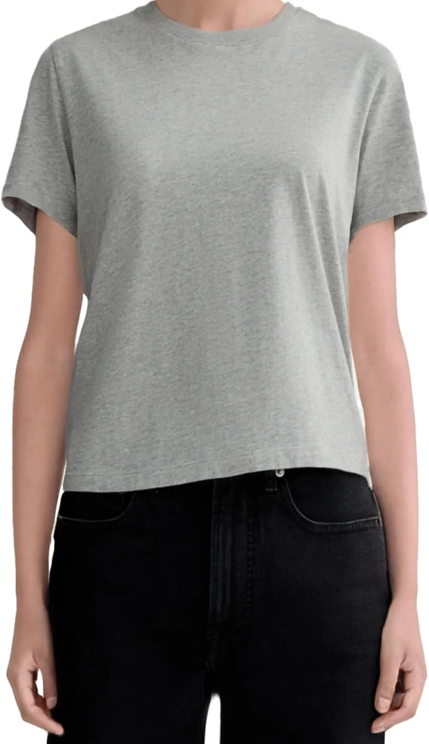 MetHera Women's 100% Cotton Crew Neck T-Shirt - Soft Relaxed Fit Box Cut Casual Tee