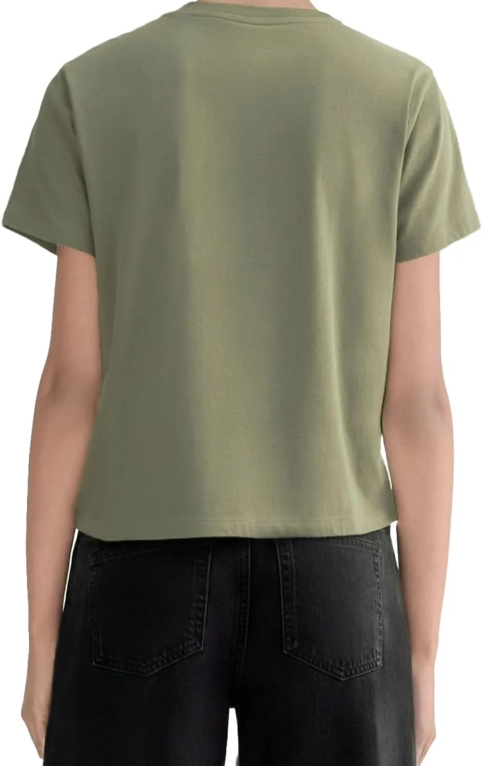 MetHera Women's 100% Cotton Crew Neck T-Shirt - Soft Relaxed Fit Box Cut Casual Tee