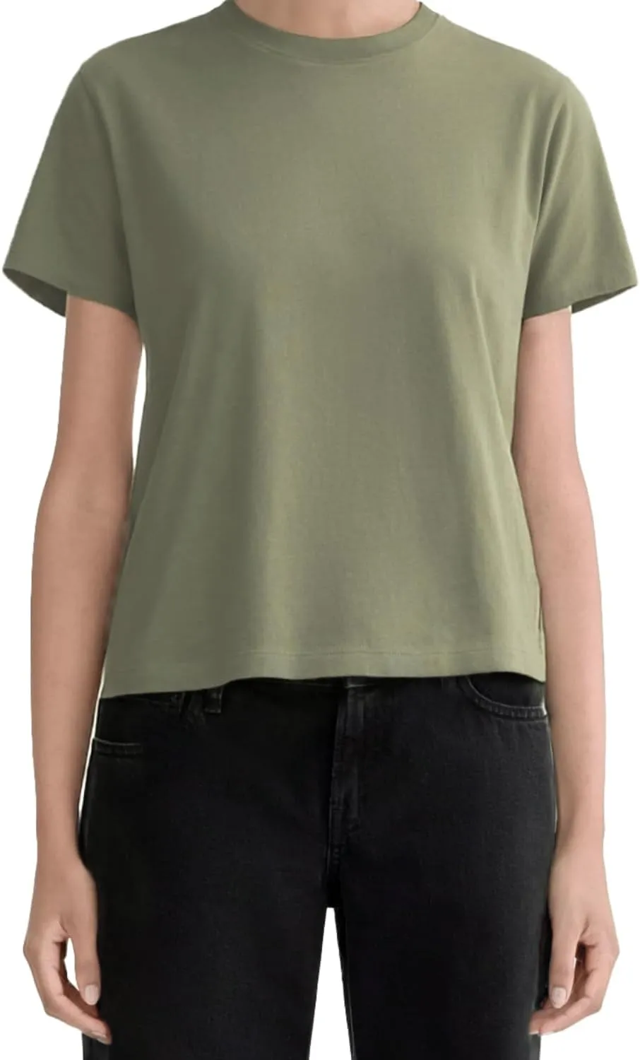 MetHera Women's 100% Cotton Crew Neck T-Shirt - Soft Relaxed Fit Box Cut Casual Tee