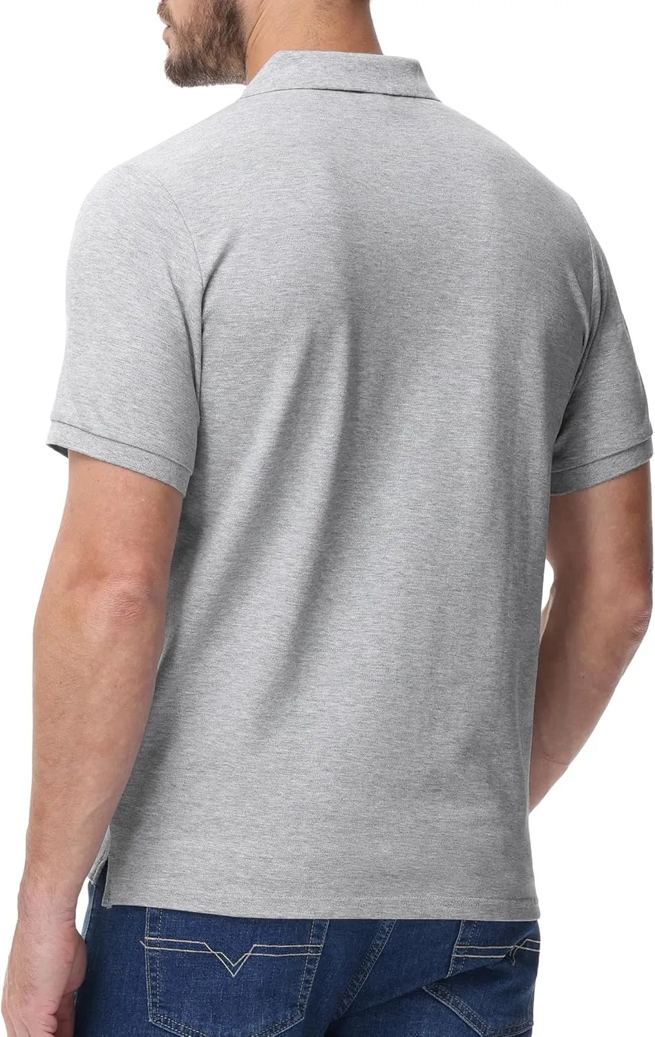 MIER Polo Shirts for Men Cotton Short Sleeve Golf Tennis Collared Shirt for Casual Work Travel, 3 Buttons, Ultra Soft