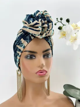 Mimi Pretied Flower Design Turban
