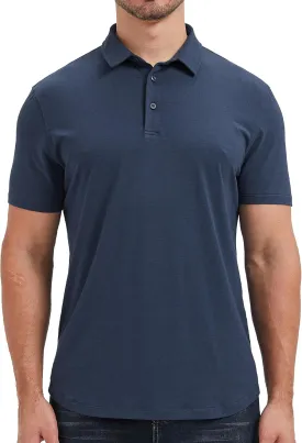 netdraw Mens Lightweight Bamboo Viscose Polo Ultra Soft Curved Hem UPF 50  Casual Collared Golf Shirt