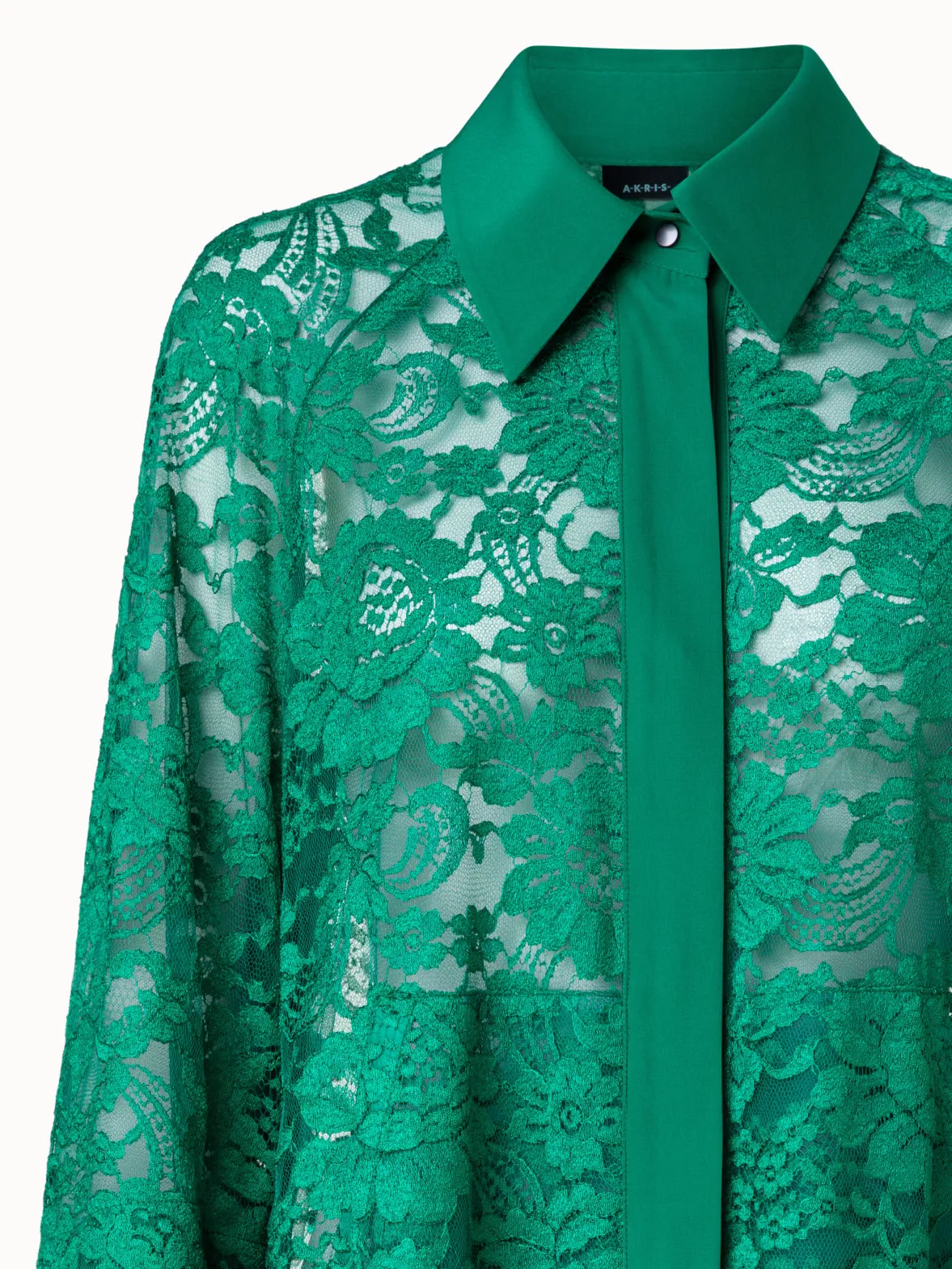 Oversized Floral Techno Lace Shirt Jacket