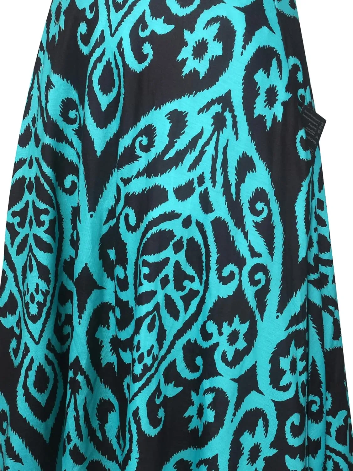oxiuly Women Casual Dress Round Neck Soft Cotton Floral A-Line Midi Summer Dresses with Pockets OX262