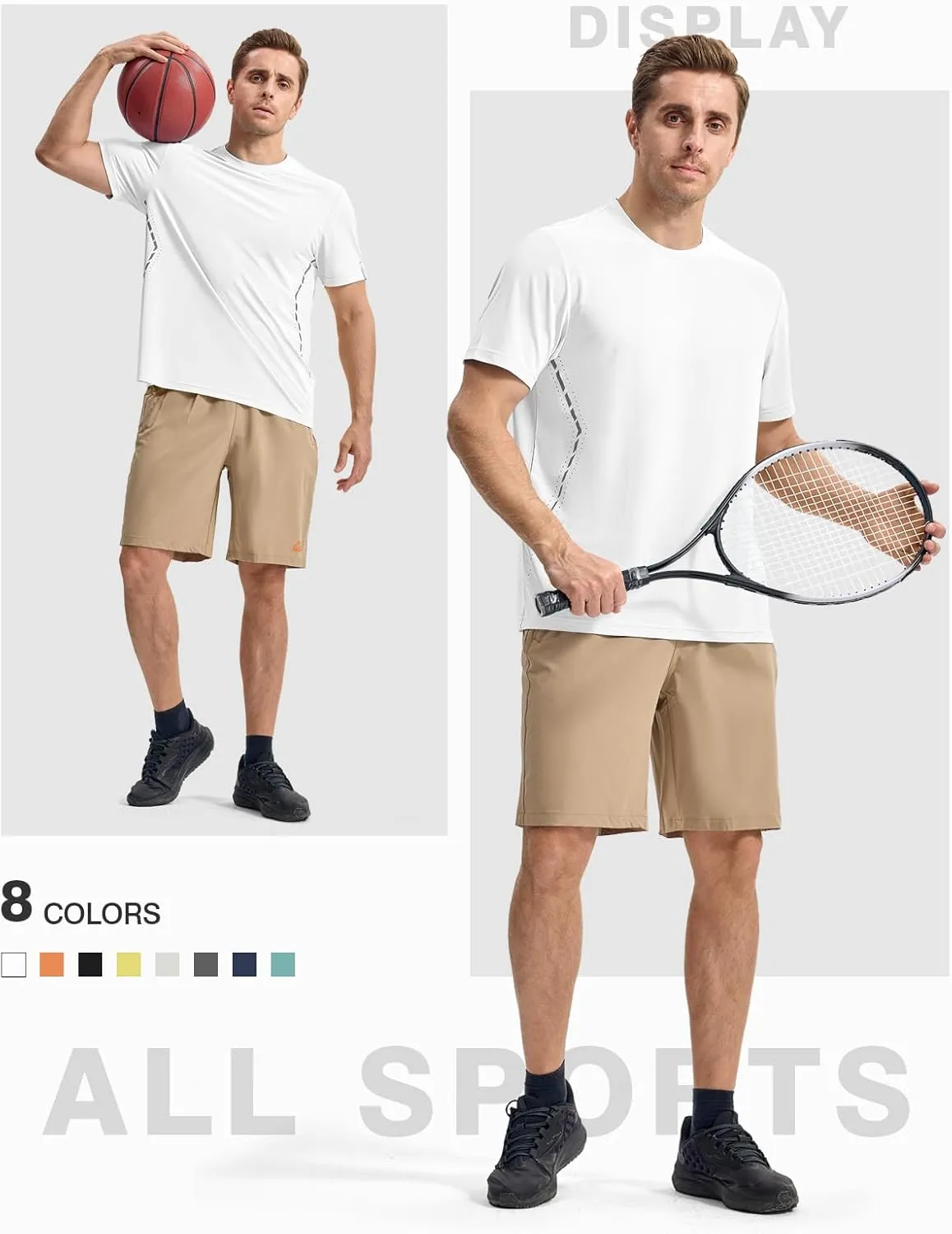 Rdruko Mens Athletic Shirts Dry Fit Short Sleeve Moisture Wicking Workout Shirts Breathable Cool Running Gym T-Shirt