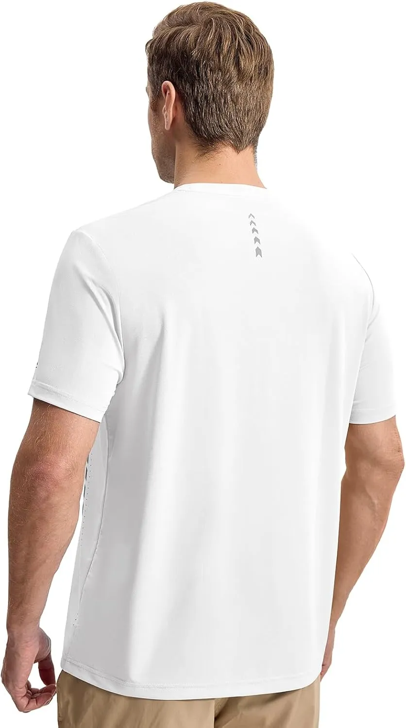 Rdruko Mens Athletic Shirts Dry Fit Short Sleeve Moisture Wicking Workout Shirts Breathable Cool Running Gym T-Shirt