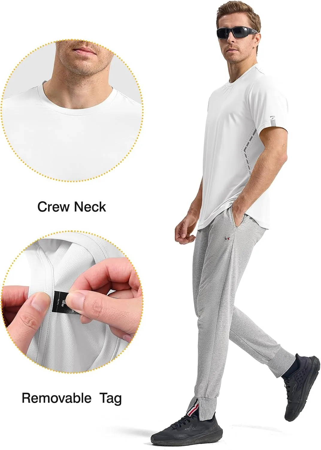 Rdruko Mens Athletic Shirts Dry Fit Short Sleeve Moisture Wicking Workout Shirts Breathable Cool Running Gym T-Shirt
