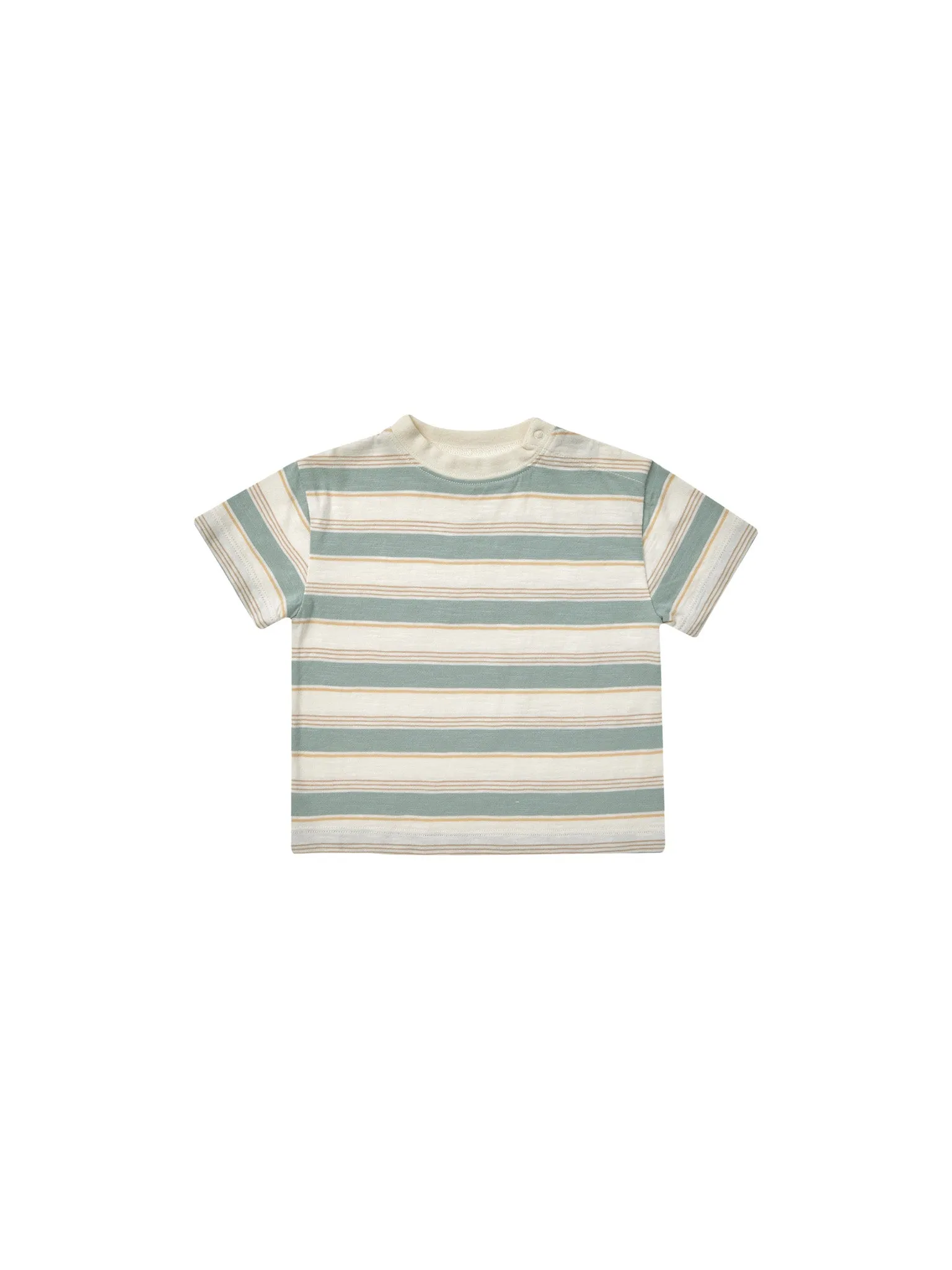 Relaxed Tee in Aqua/Neutral Stripe