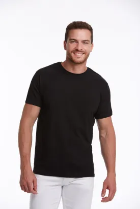 Slim Fit Basic Cotton Black Crew Neck T-Shirt