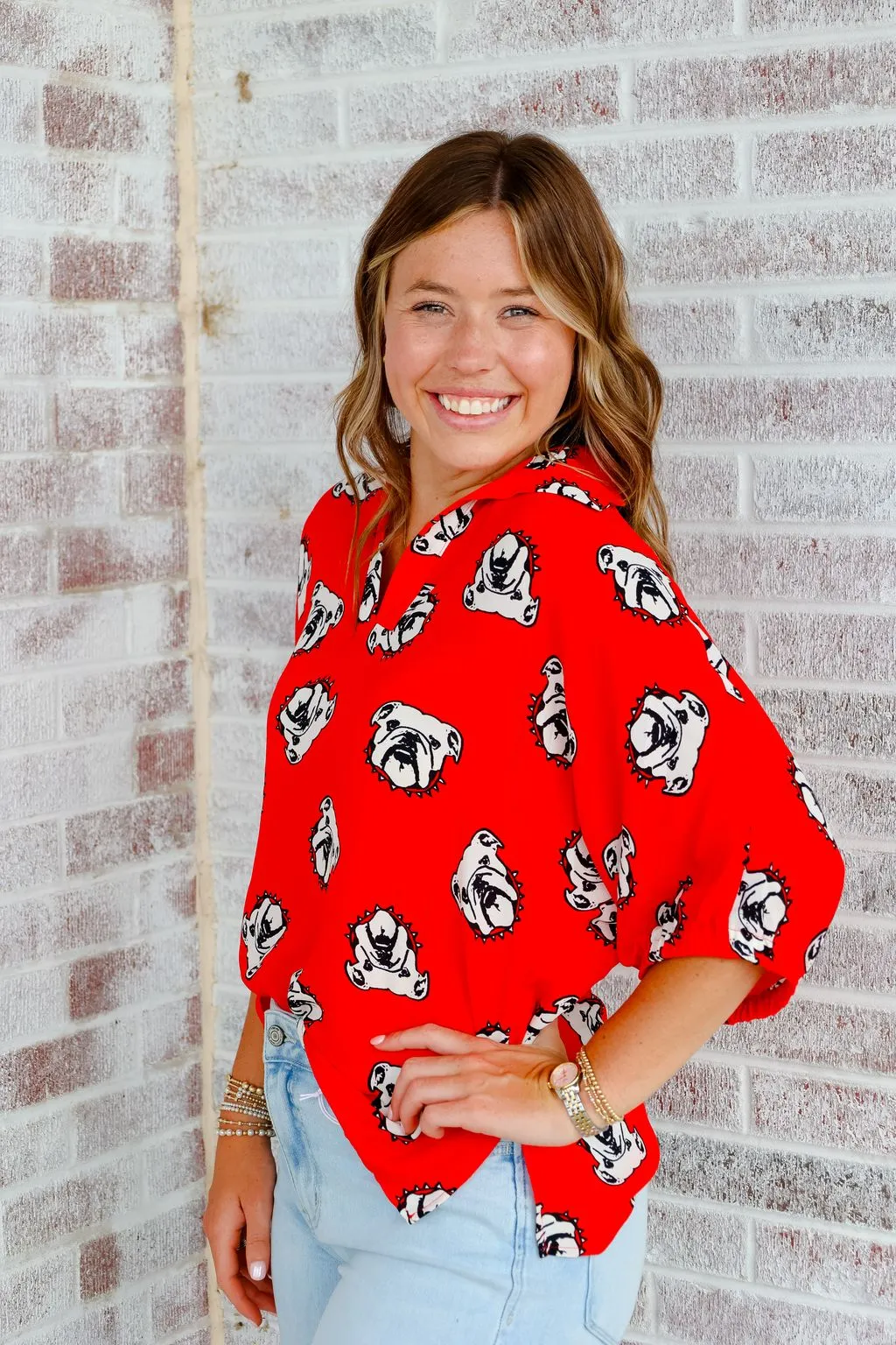 Sloan Stand Collar Drop Shoulder Top