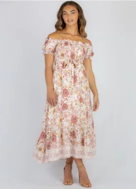 Style State - Cap Sleeve Florence Floral Maxi Dress