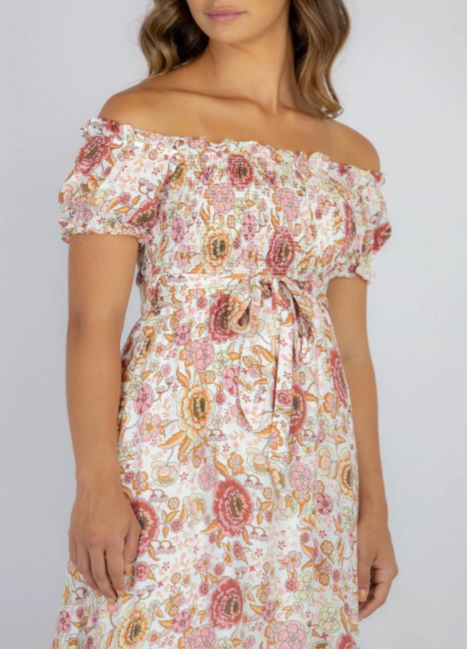 Style State - Cap Sleeve Florence Floral Maxi Dress