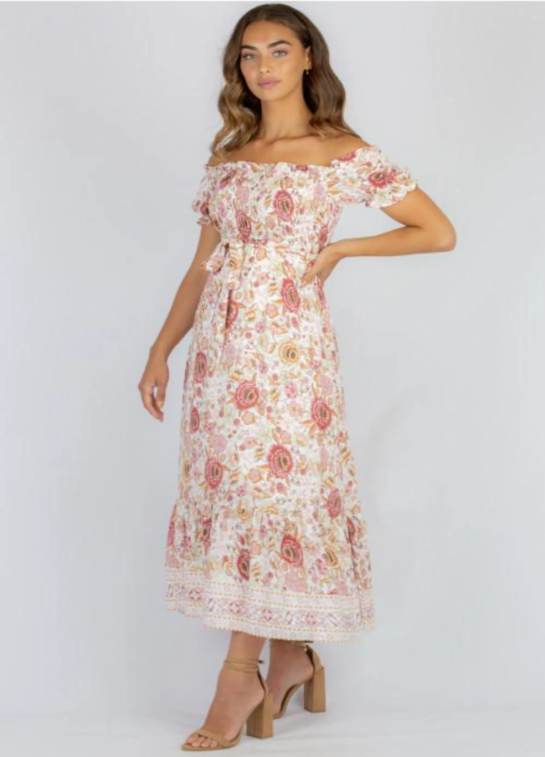 Style State - Cap Sleeve Florence Floral Maxi Dress