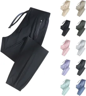 Summer Pants for Women 2025 Ultra Stretch Straight Leg Pants Comfy Work Athletic Breathable Trousers with Pockets