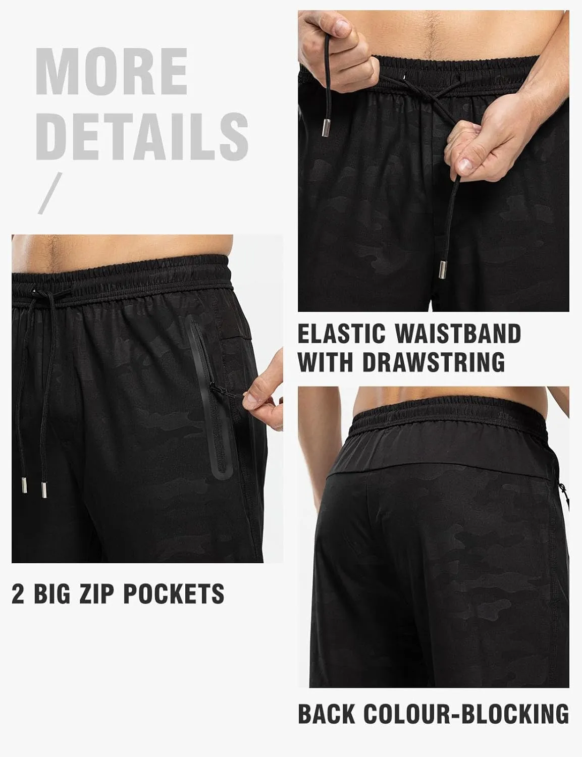 TBMPOY Men's Lightweight Hiking Travel Pants Breathable Athletic Fishing Active Joggers Zipper Pockets