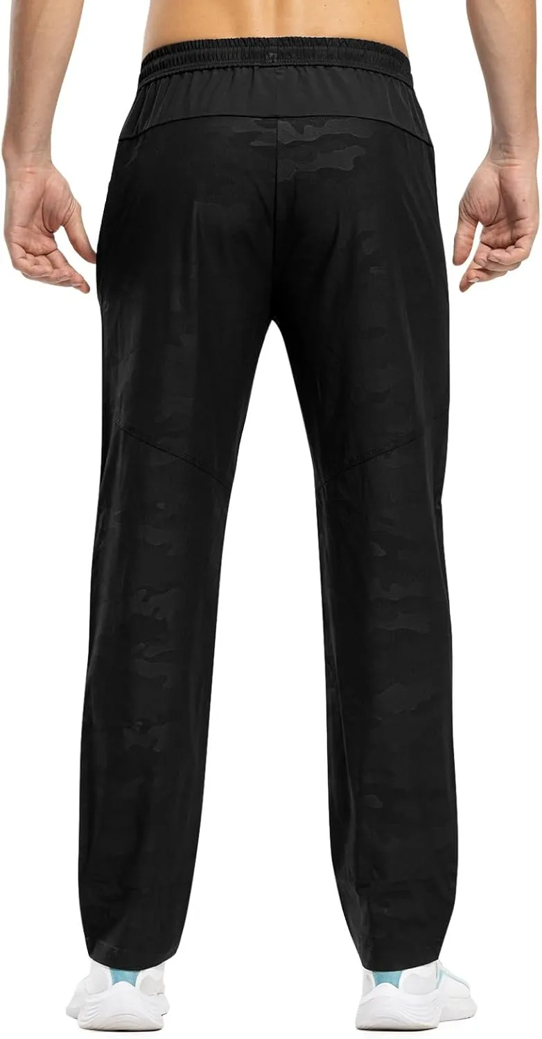 TBMPOY Men's Lightweight Hiking Travel Pants Breathable Athletic Fishing Active Joggers Zipper Pockets