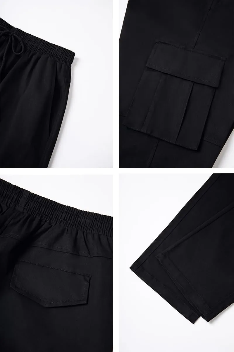 THWEI Cargo Pants for Men Casual Cotton Drawstring Lightweight Relaxed Fit Work Pants Multi Pockets