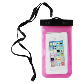 Universal Water Resistant Pouch for Smartphones with Carrying Cord - Pink