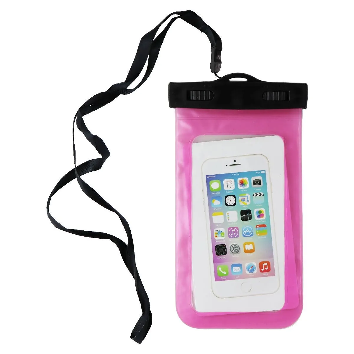 Universal Water Resistant Pouch for Smartphones with Carrying Cord - Pink