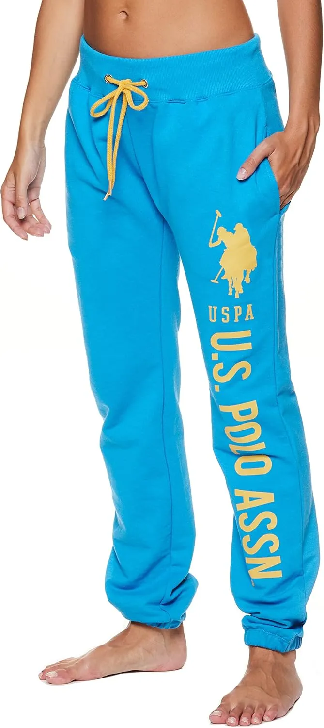 U.S. Polo Assn. Essentials Womens Sweatpants with Pockets, Comfy and Breathable French Terry Joggers for Women
